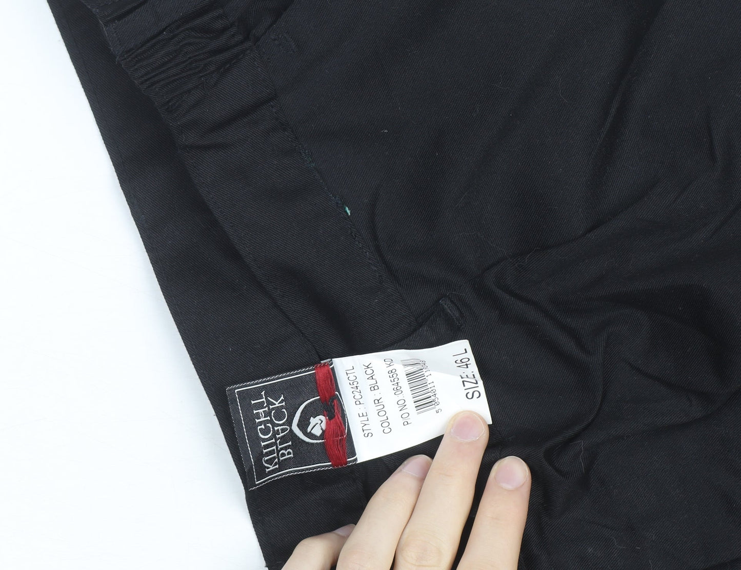 Knight Buck Men's Black Cargo Trousers Size 46 Regular Fit