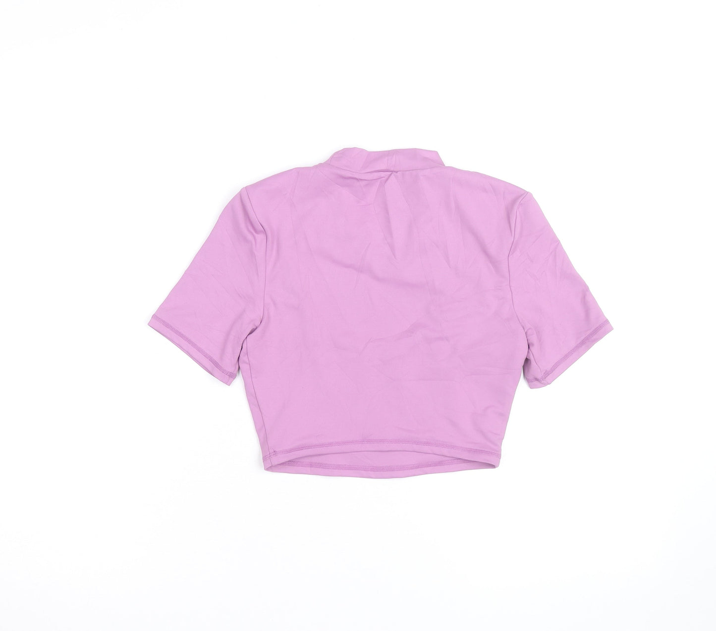 Bo+Tee Women’s Purple Cropped Slim Fit Short Sleeve Active T-Shirt S