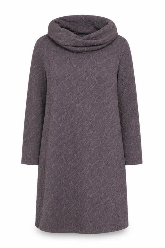 Sisley Women Brown Knit Cowl Neck Shift Dress Size M