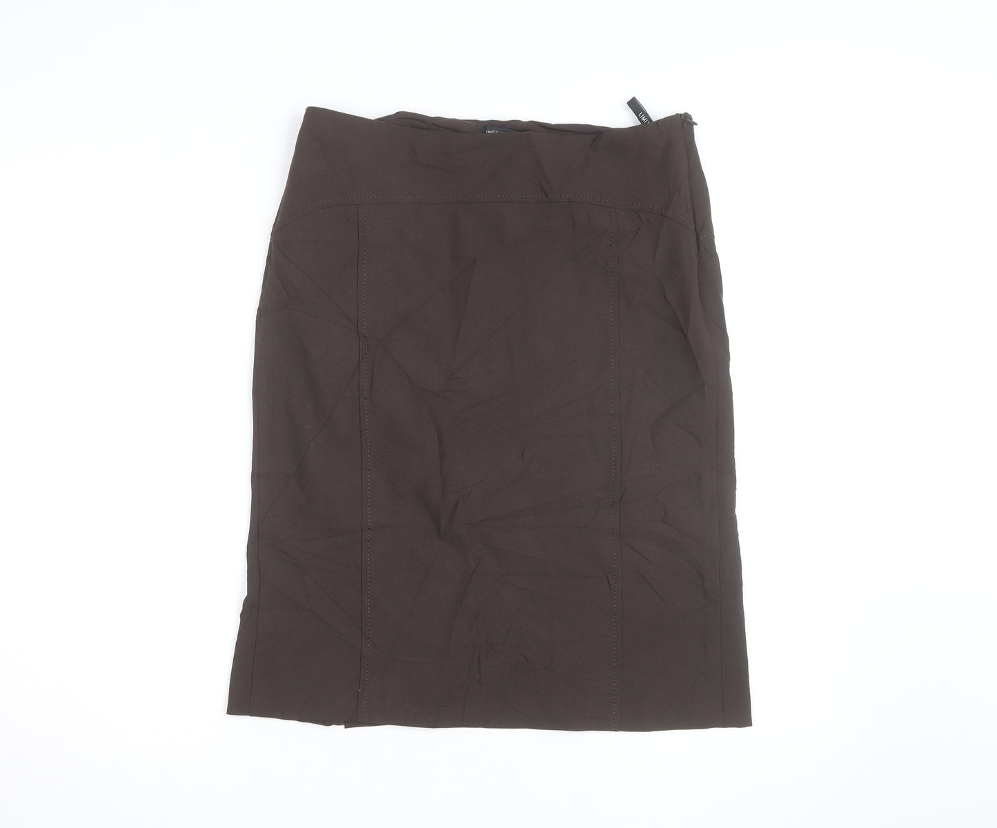 Marks and Spencer Women's Brown Cotton Stretch Pencil Skirt Size 12