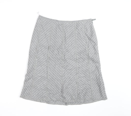 Marks and Spencer Women Grey Wool Blend A-Line Knee Length Skirt UK 12