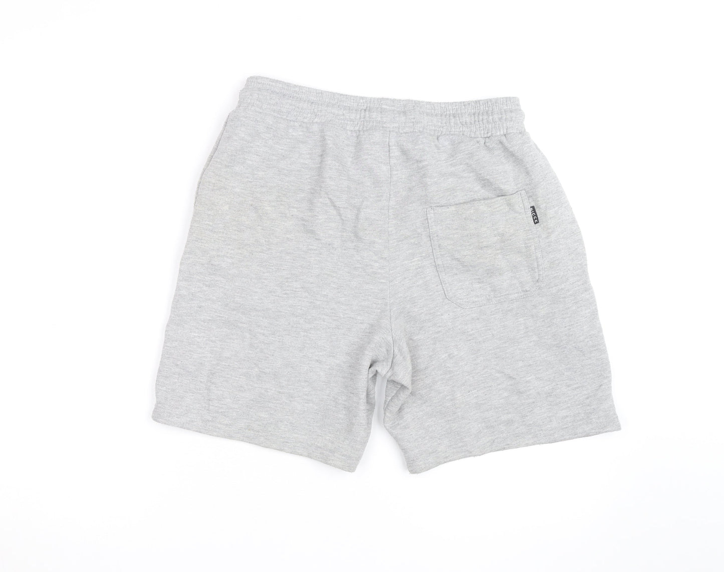 Nicce London Men's Grey Sweat Shorts M Drawstring Elastic Waist