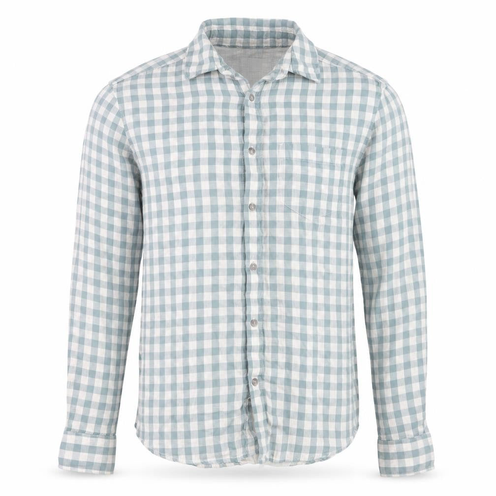 Marks & Spencer Men's Blue Check Regular Fit Cotton Shirt S