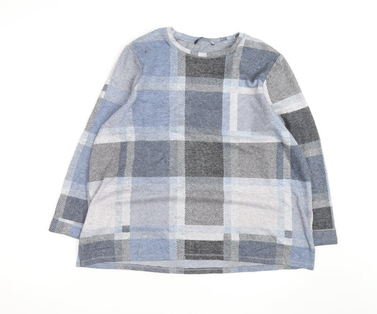 Marks and Spencer Women's Multicoloured Check Pullover Jumper Size 20