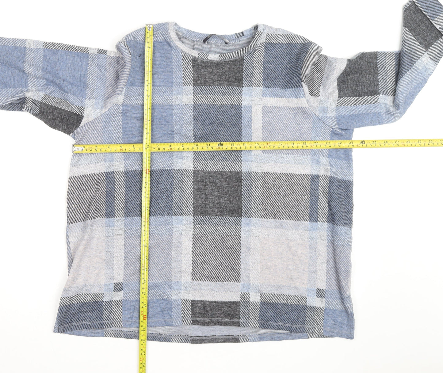Marks and Spencer Women's Multicoloured Check Pullover Jumper Size 20