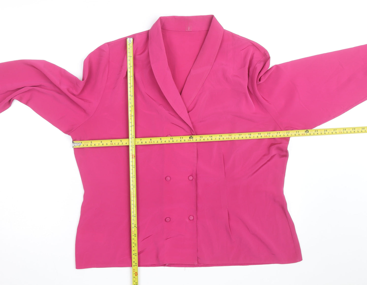 Marks and Spencer Women Pink Long Sleeve Wrap Blouse Size 14