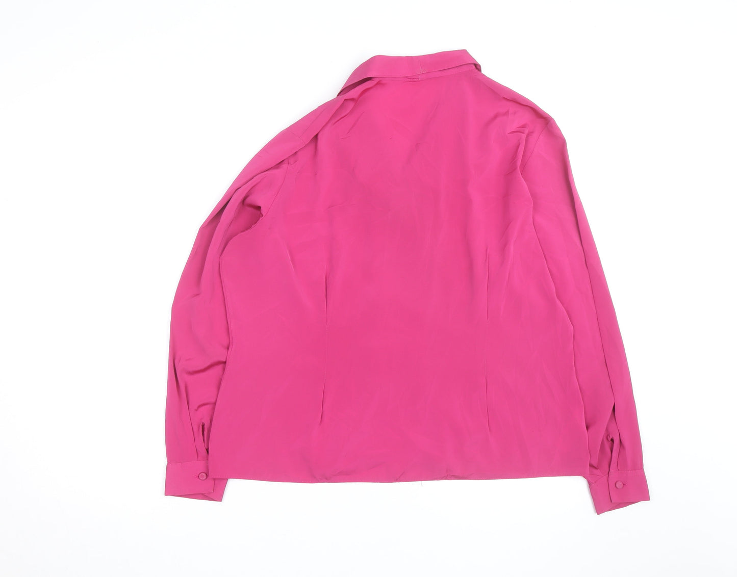 Marks and Spencer Women Pink Long Sleeve Wrap Blouse Size 14