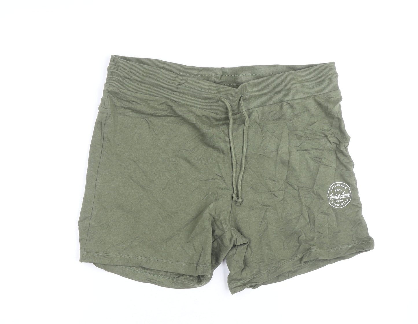 Jack & Jones Men's Green Athletic Shorts L Regular Fit Drawstring