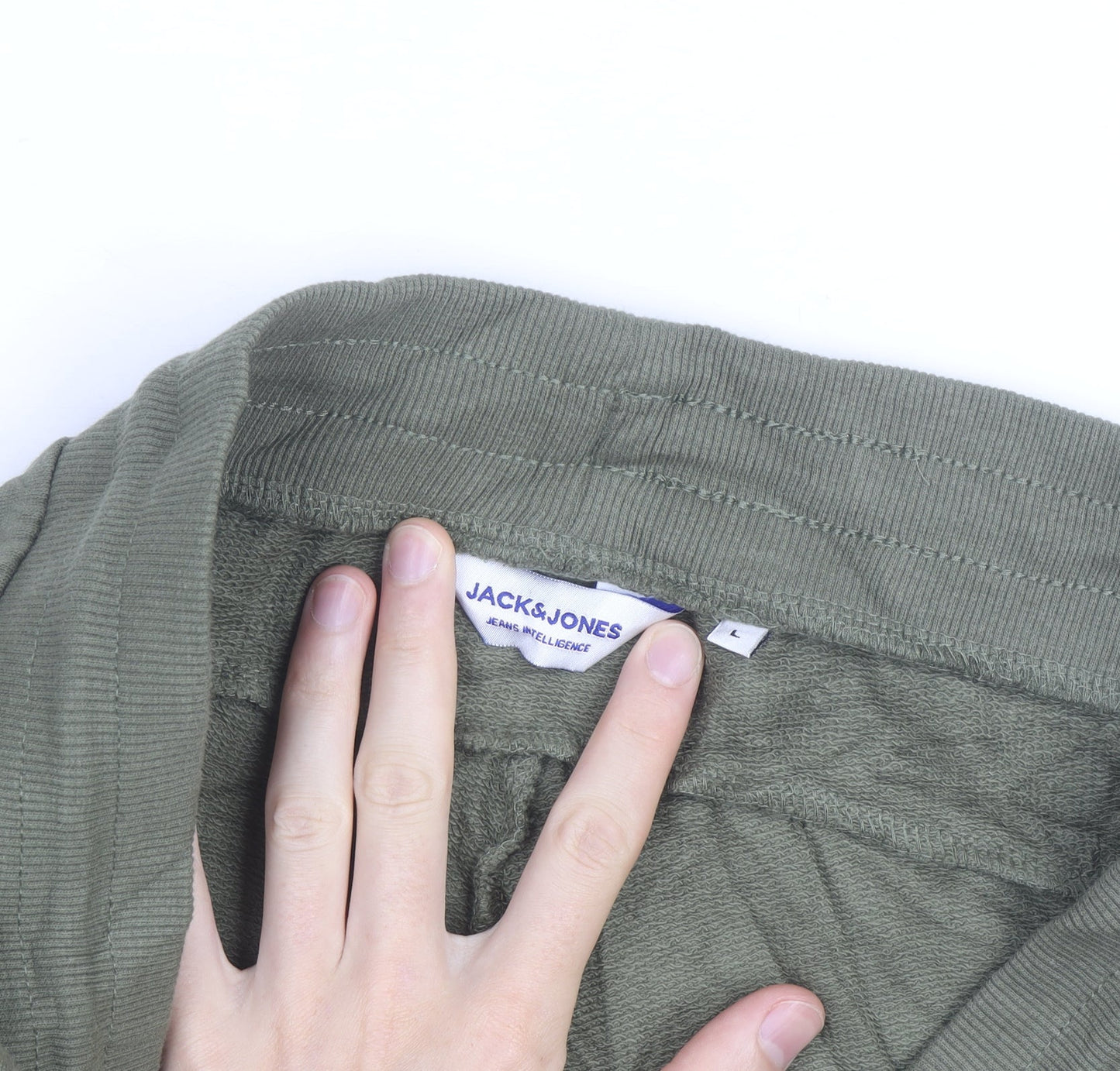 Jack & Jones Men's Green Athletic Shorts L Regular Fit Drawstring