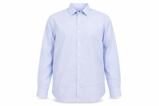 Marks & Spencer Men's Blue Slim Fit Striped Long Sleeve Shirt 16in