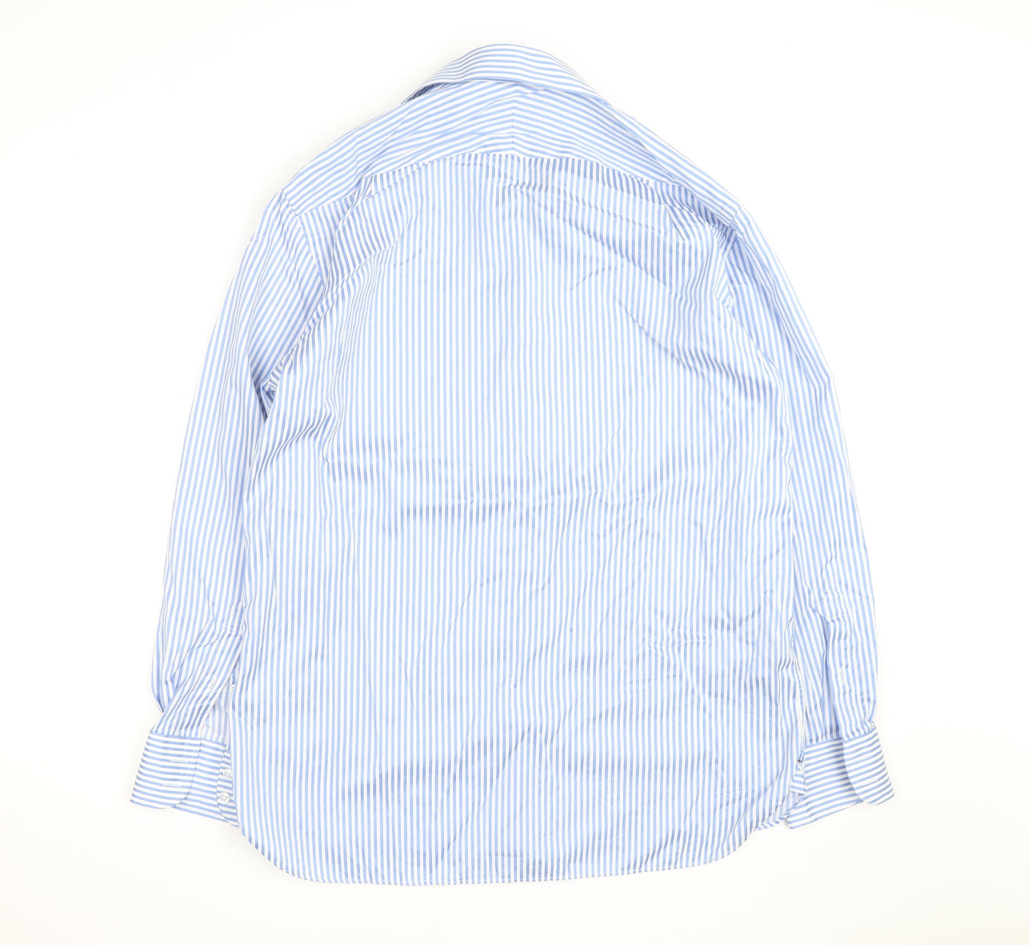 Marks and Spencer Luxury Blue Striped Regular Fit Men's 16.5in Shirt