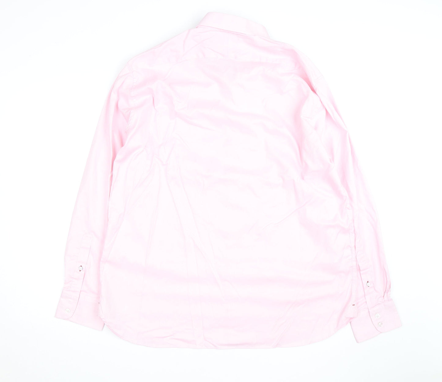Marks and Spencer Men's Pink Luxury Tailored Cotton Long Sleeve Shirt 18 46in