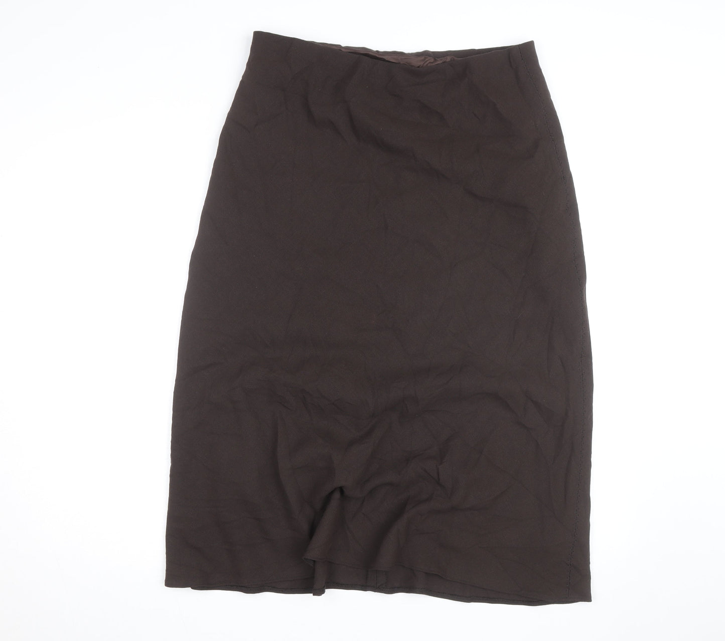 Marks and Spencer Women’s Brown Midi Pencil Skirt Size 16 Lined Workwear