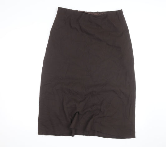Marks and Spencer Women’s Brown Midi Pencil Skirt Size 16 Lined Workwear