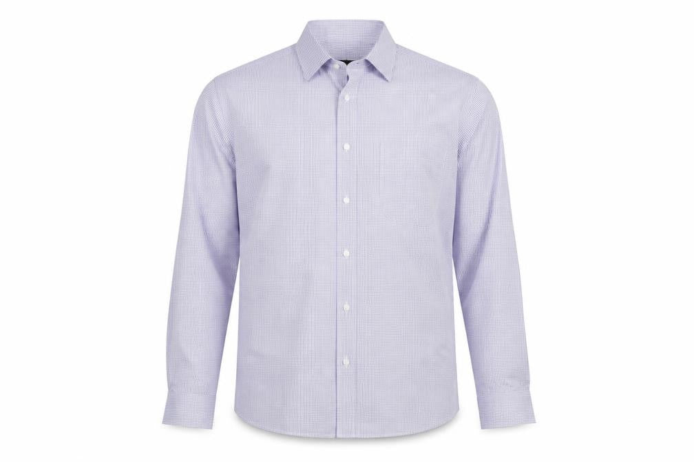 Marks & Spencer Men's Blue Checked Regular Fit Shirt Size 18