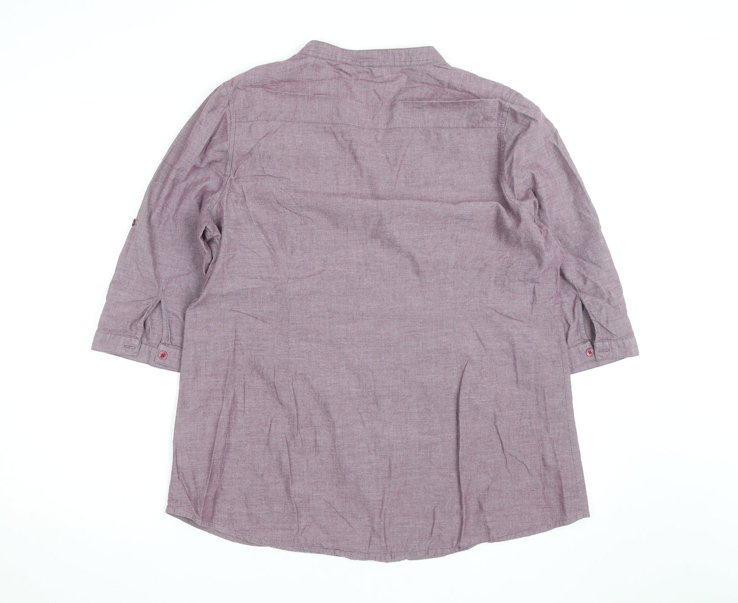 Bon Cascade Women's Purple Linen Blend Tunic Blouse Size 10