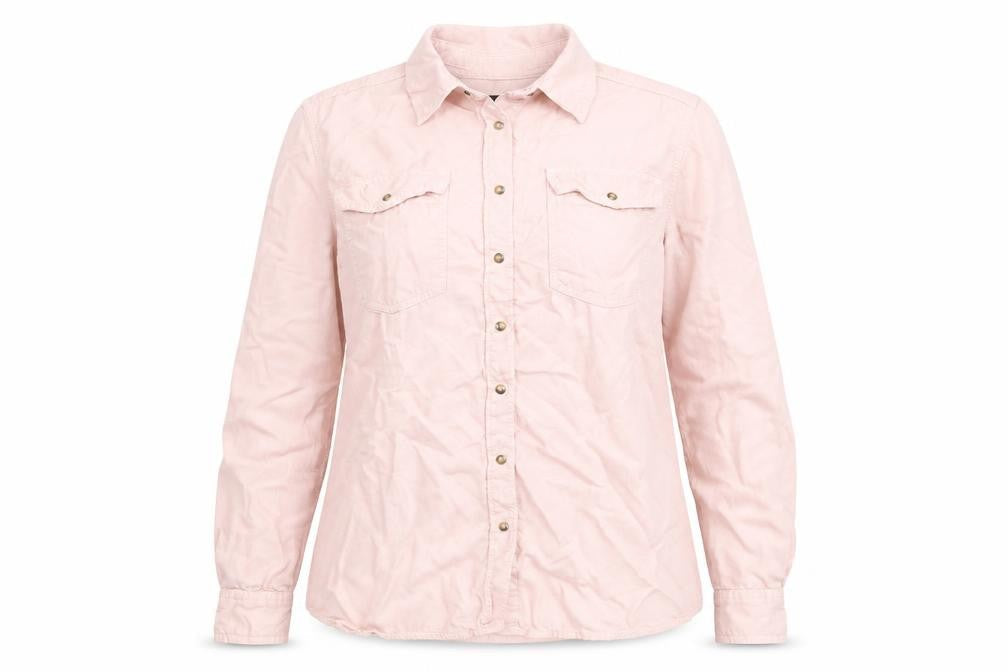 Marks and Spencer Womens Pink Size 12 Cotton Long Sleeve Button-Up Shirt