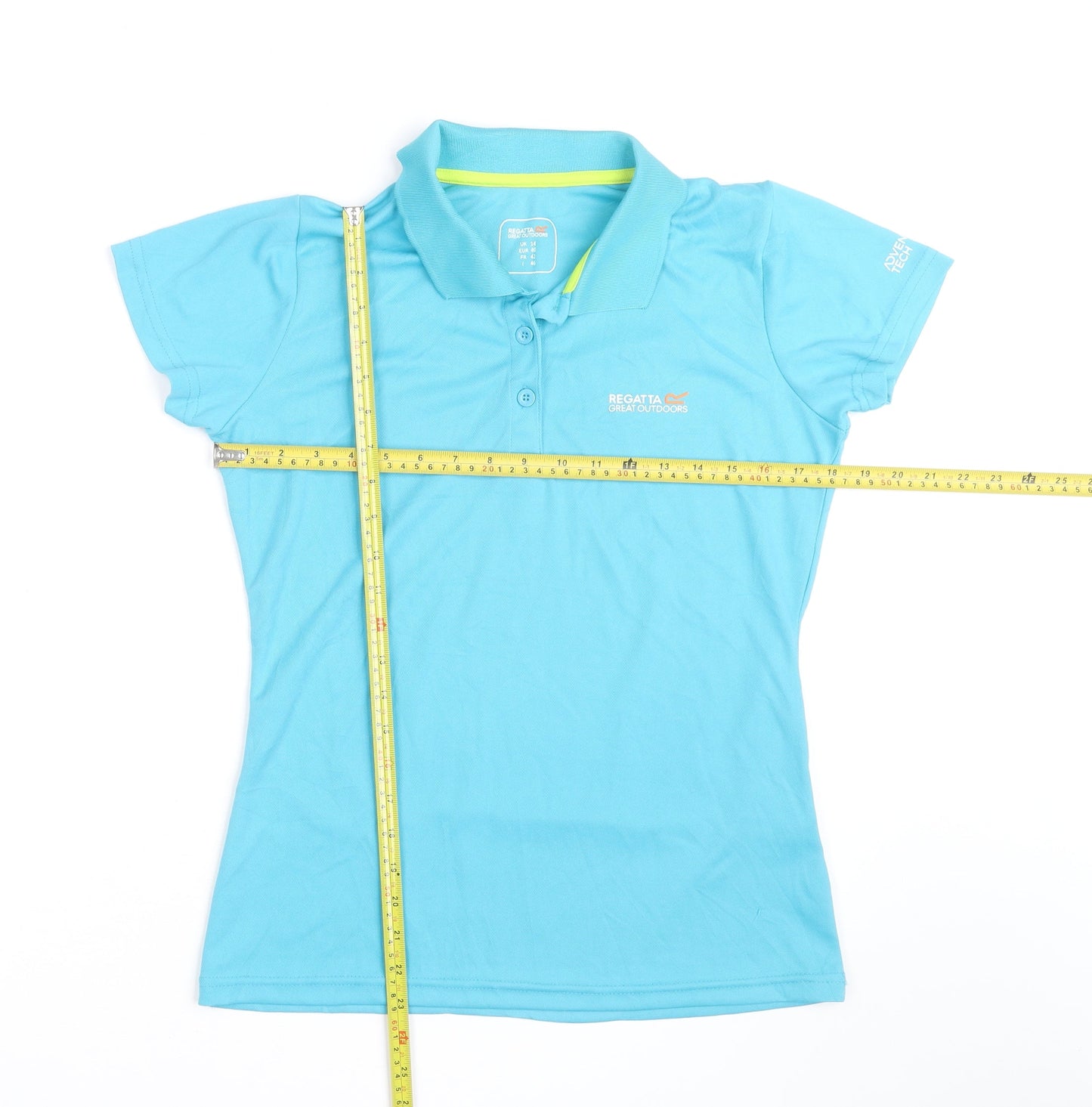Regatta Women Blue Polo Shirt Size 14 Lightweight Activewear Top