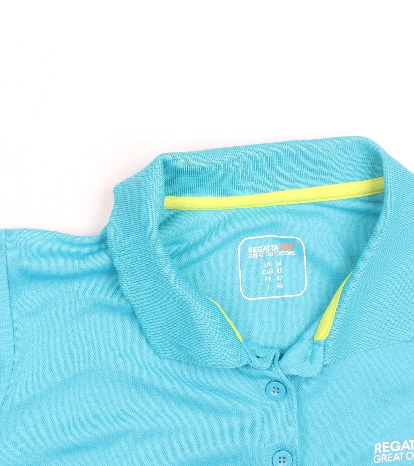 Regatta Women Blue Polo Shirt Size 14 Lightweight Activewear Top
