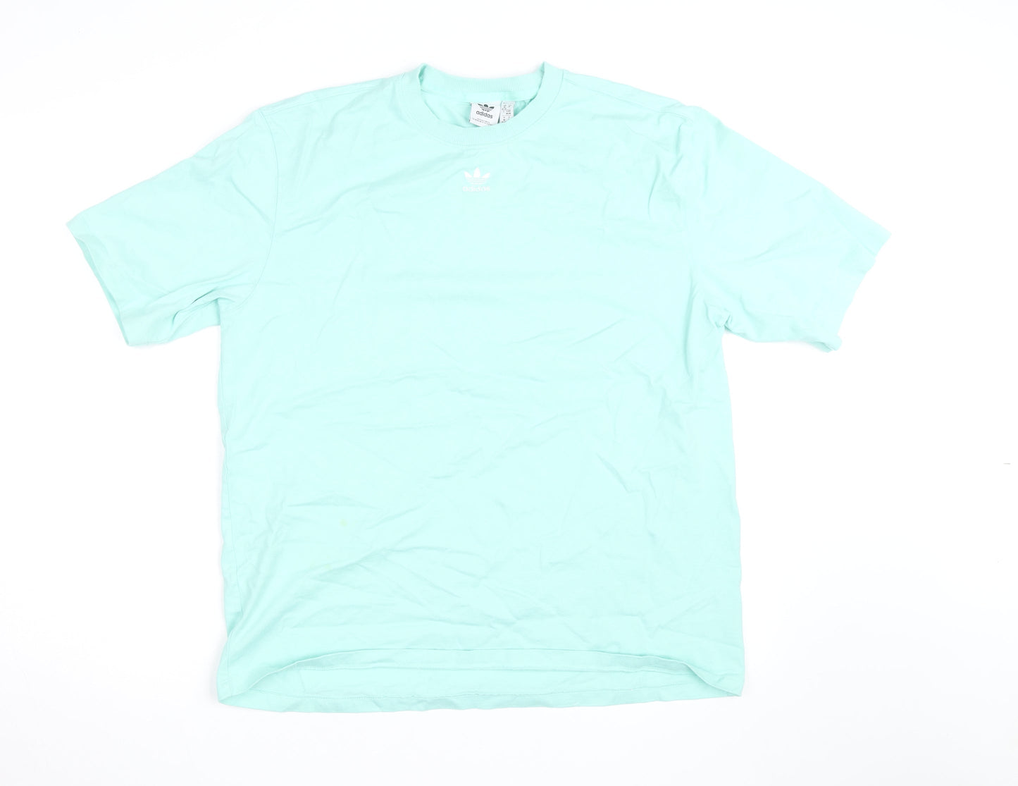 Adidas Womens Green Cotton Short Sleeve Basic T-Shirt M