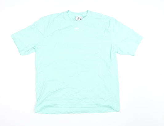 Adidas Womens Green Cotton Short Sleeve Basic T-Shirt M