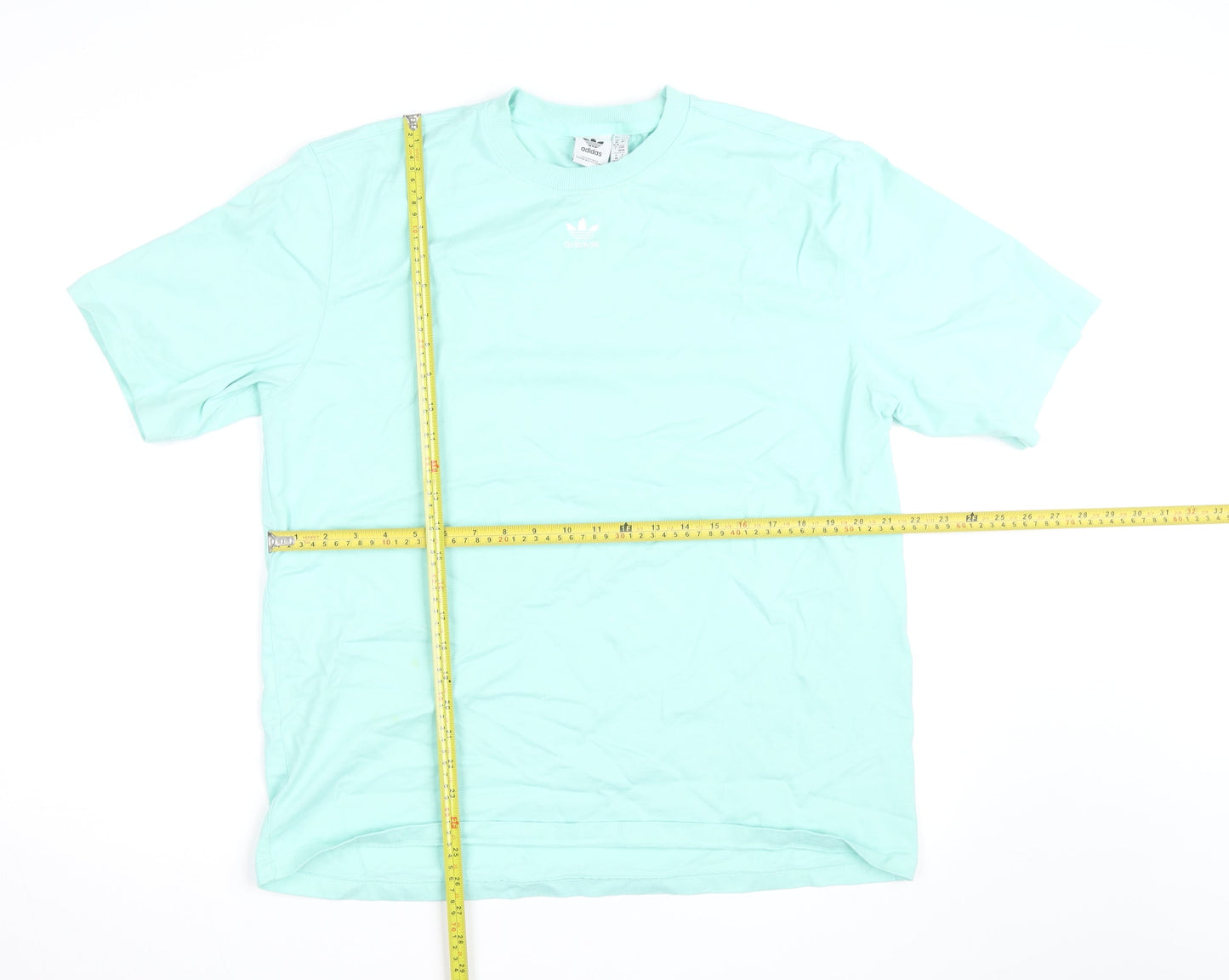 Adidas Womens Green Cotton Short Sleeve Basic T-Shirt M