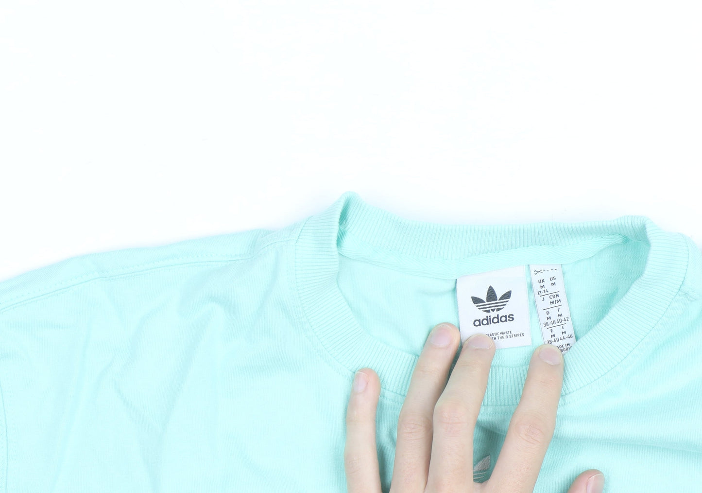 Adidas Womens Green Cotton Short Sleeve Basic T-Shirt M
