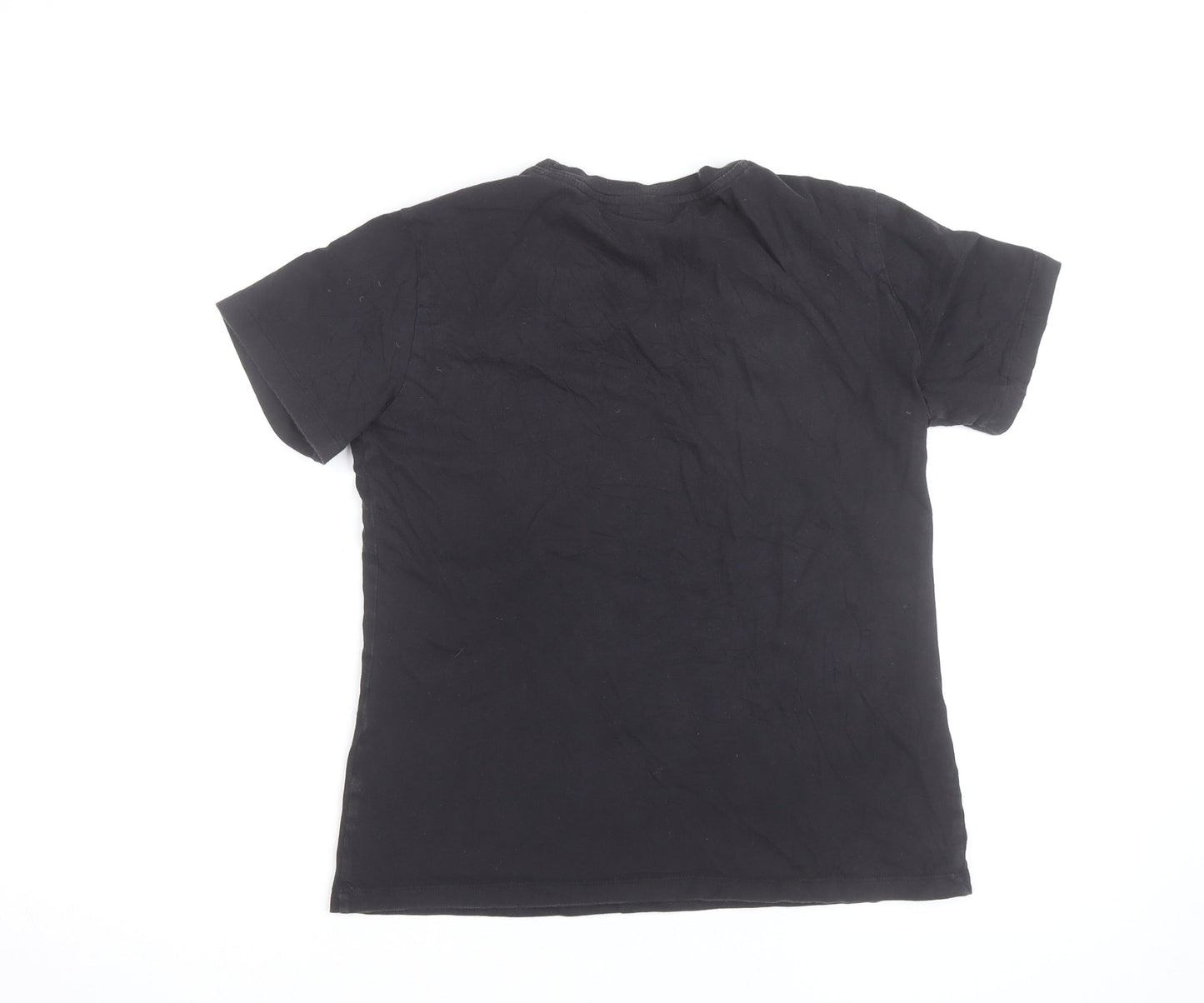 Champion Boys Black Medium Graphic Logo Cotton T-Shirt