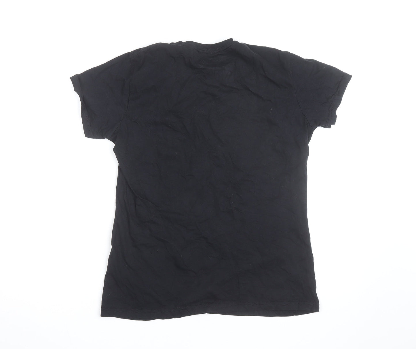 Meniina Womens Black Animal Nature Print T-Shirt Size L