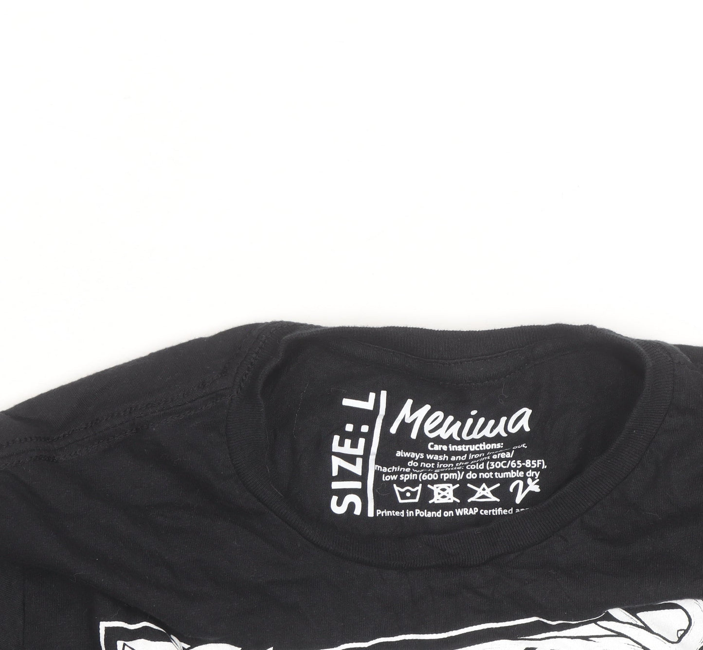 Meniina Womens Black Animal Nature Print T-Shirt Size L