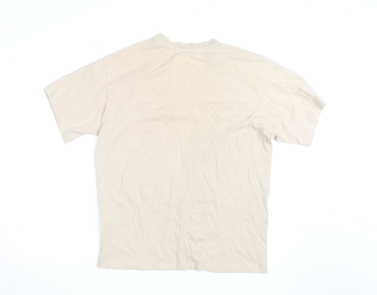 Pull&Bear Men’s Beige Nirvana Band Graphic T-Shirt Size S