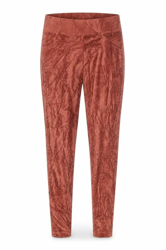Marks and Spencer Womens Brown Velvet Leggings Size 10 Stretch Pull-On