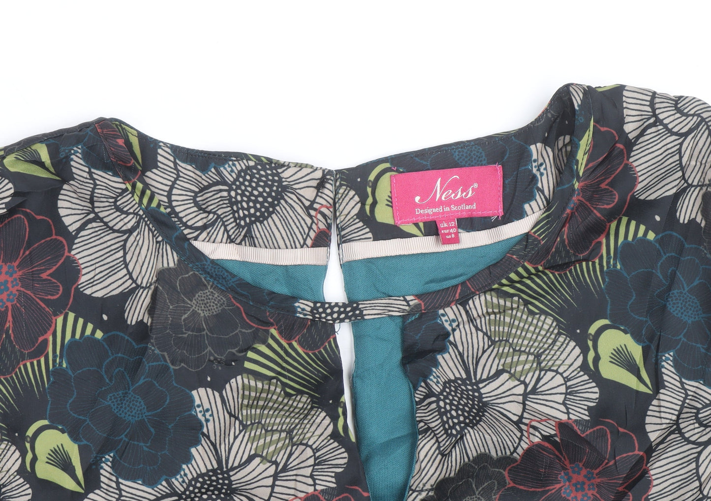 Ness Women’s Multicoloured Floral Tunic Blouse UK 12