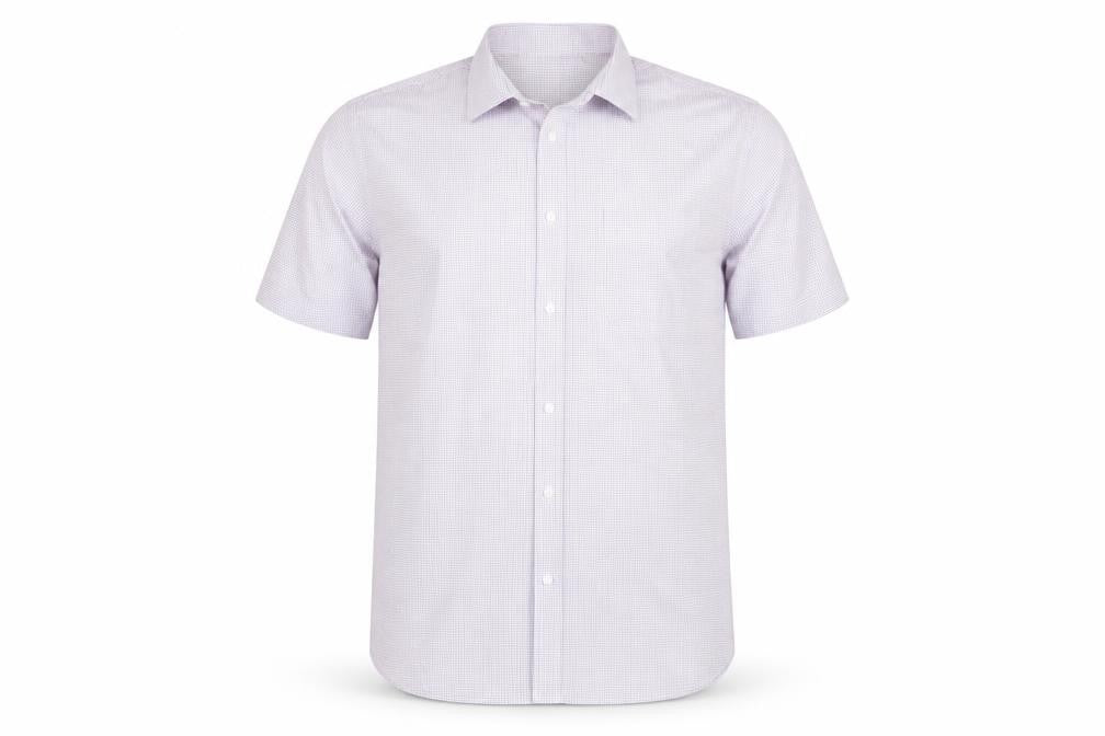 Marks & Spencer Men’s White Check Short Sleeve Regular Fit Shirt Size 17