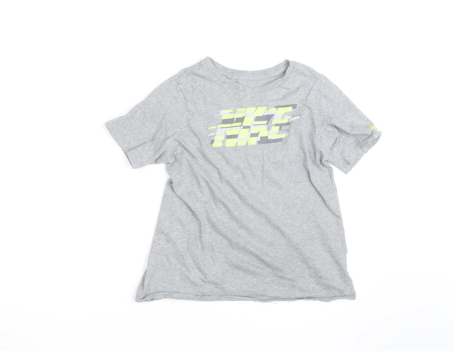 Nike Boys Grey Graphic T-Shirt 12-13 Years Short Sleeve Sports Tee