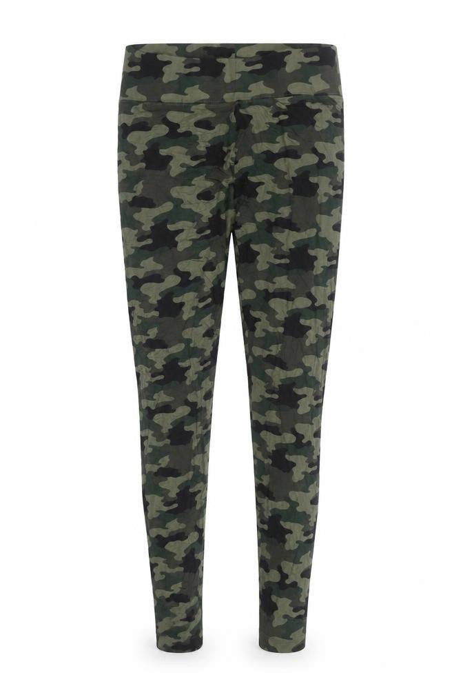 Marks & Spencer Women's Green Camouflage Cotton Stretch Leggings Size 10