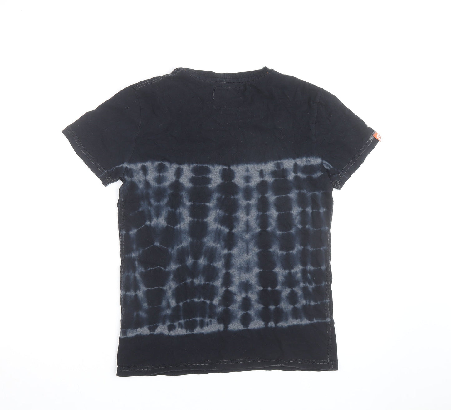 Superdry Men's Black Tie Dye Vintage Slim Fit T-Shirt Size S