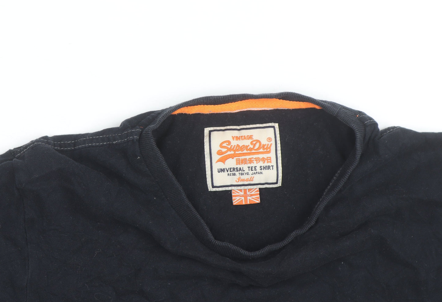 Superdry Men's Black Tie Dye Vintage Slim Fit T-Shirt Size S