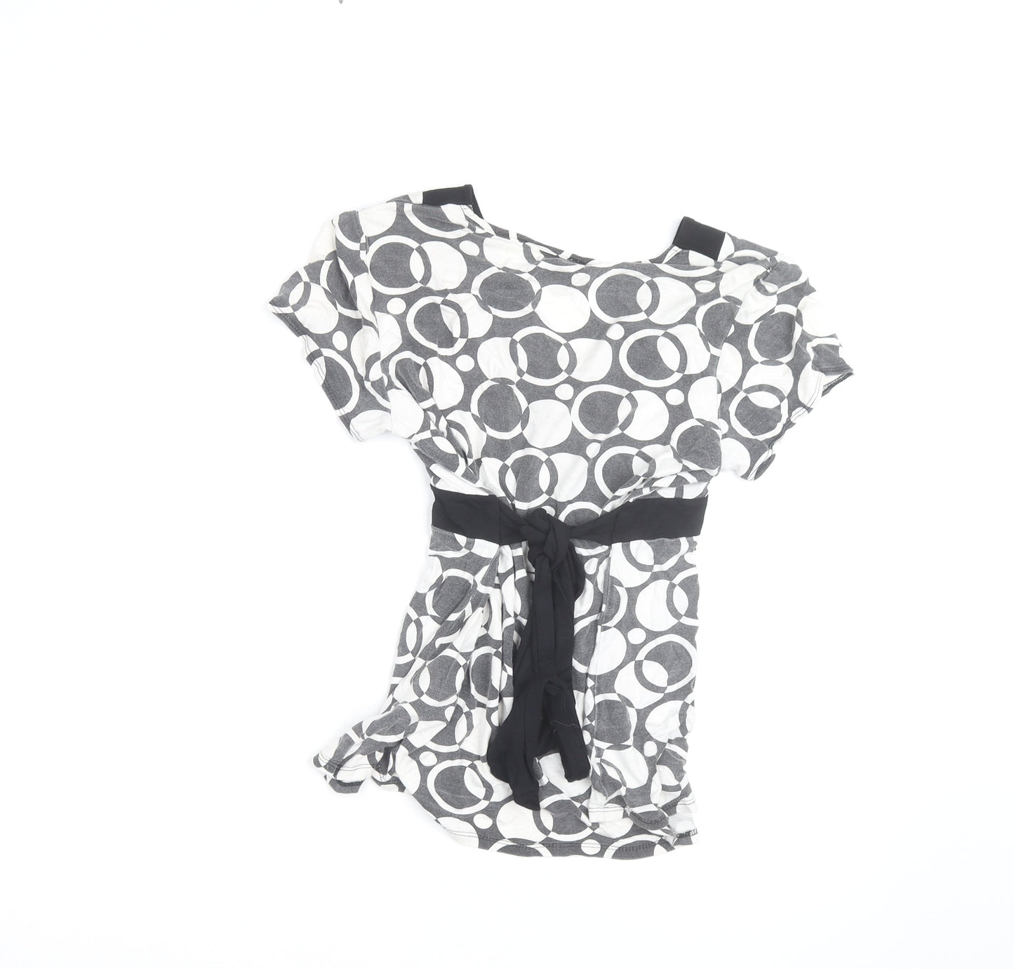 Wallis Petite Women's Black & White Geometric Wrap Blouse Size 12