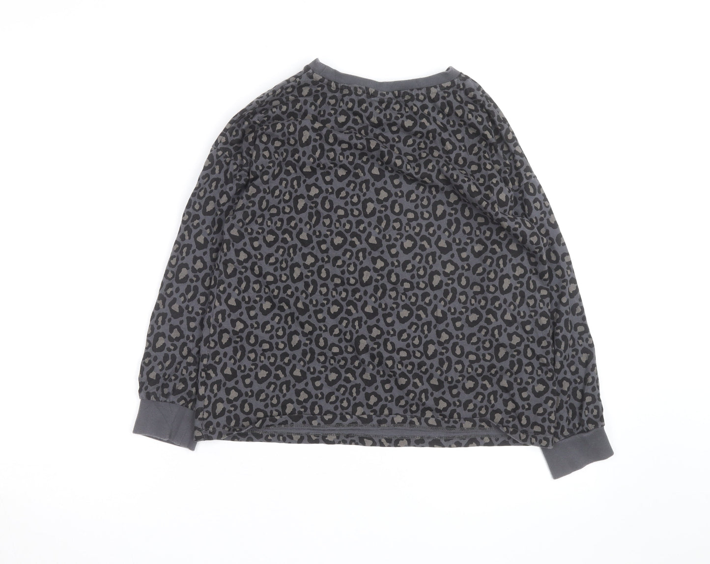 The Rolling Stones Women's Grey Leopard Sequin Long Sleeve T-Shirt Size 8