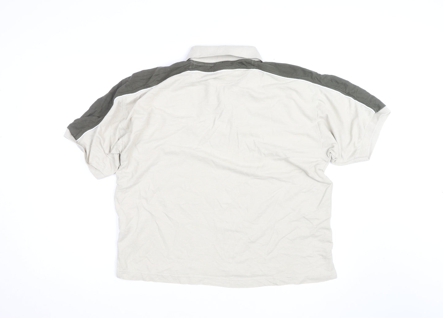 Gola Men’s Beige Colourblock Polo Shirt Size L Short Sleeve Cotton