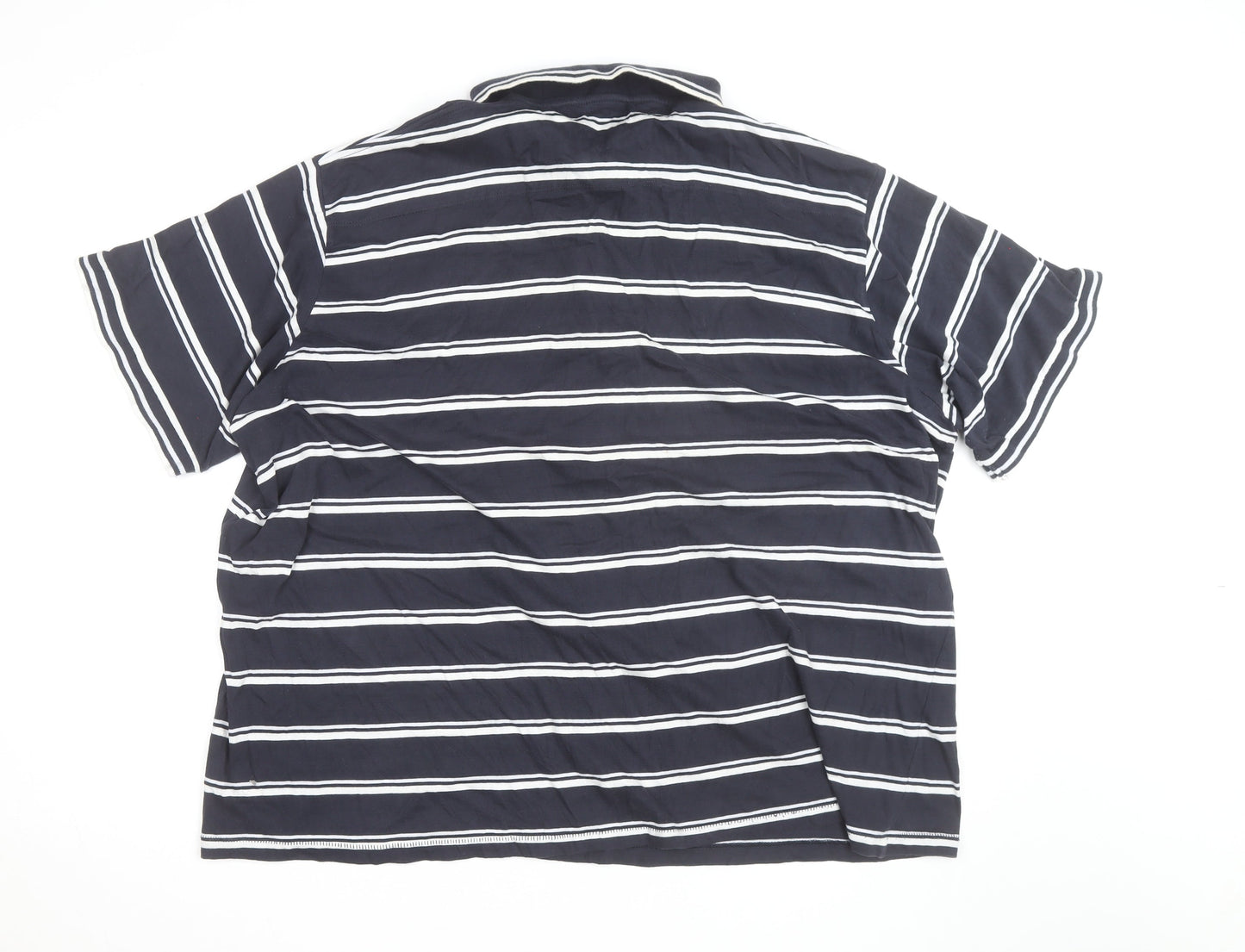 French Connection Men's Blue Striped 3XL Polo Shirt