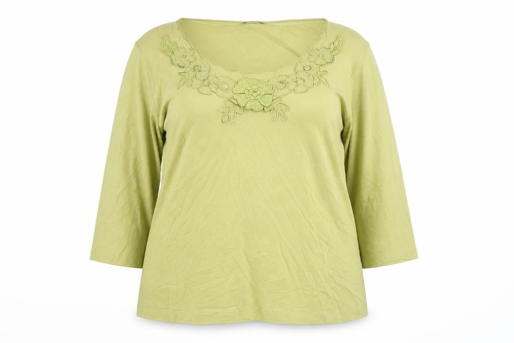 Marks & Spencer Women’s Green Embroidered Tunic Top UK 24 Cotton