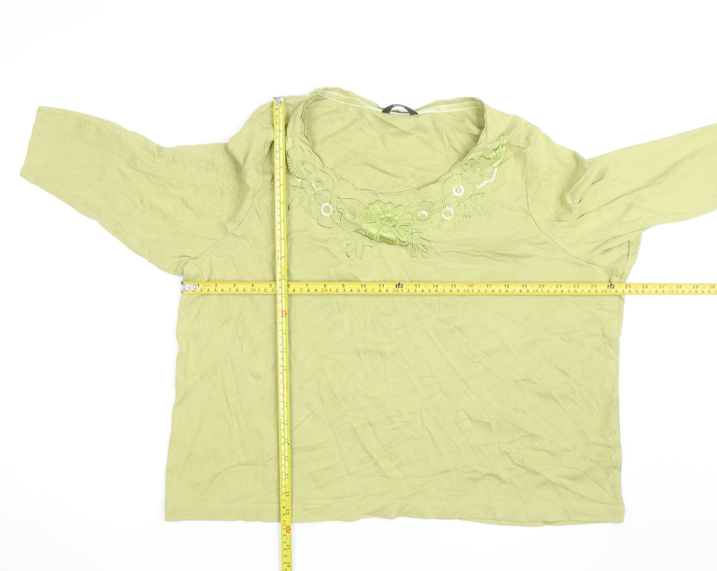 Marks and Spencer Women’s Green Embroidered Tunic Top UK 24 Cotton