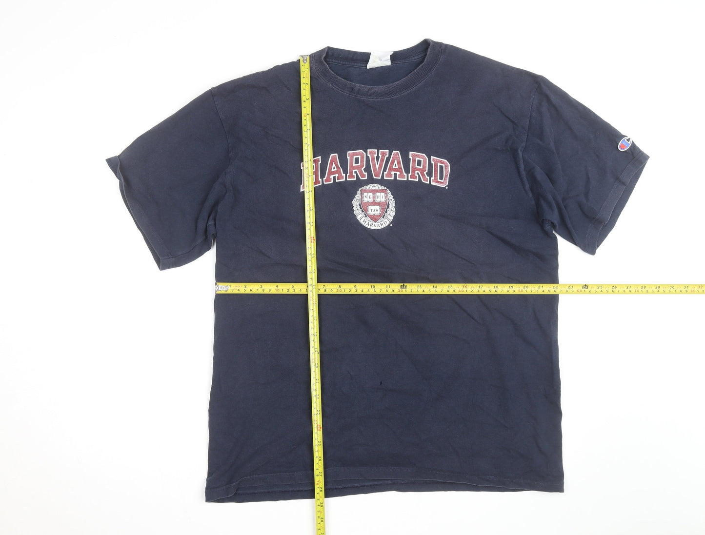 Champion Men's Blue Harvard University Graphic T-Shirt XL