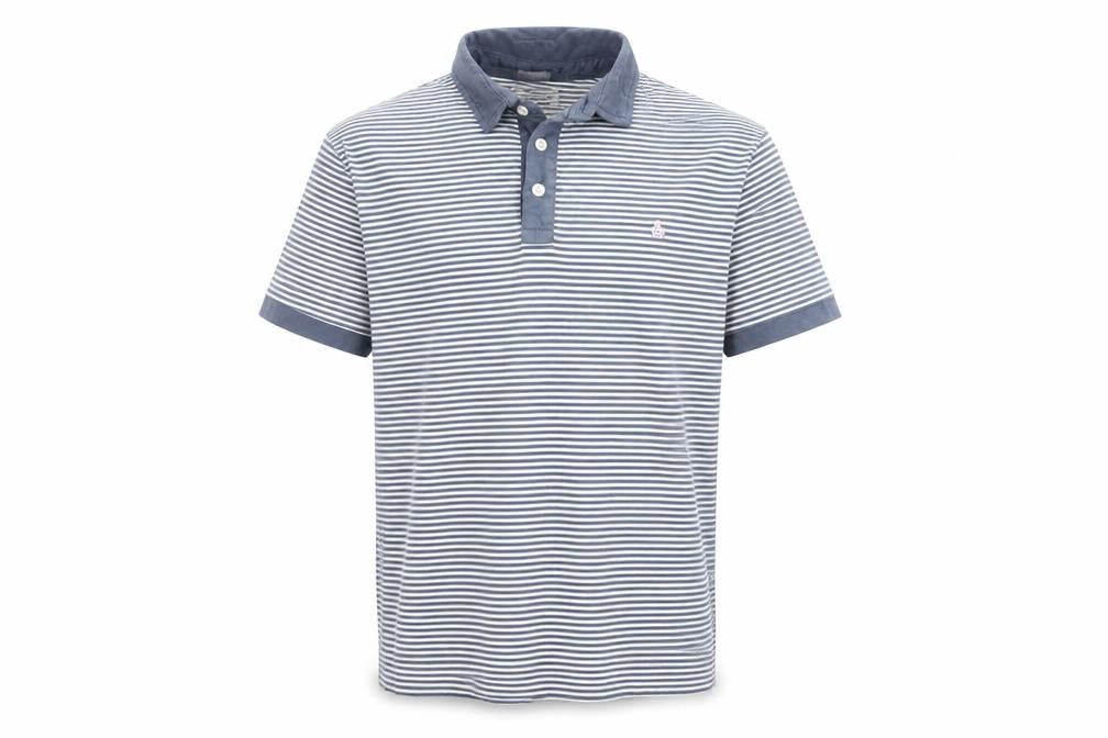 Original Penguin Men's Blue Striped Slim Fit Polo Shirt XL