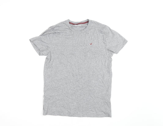 Hollister Men's Grey Cotton Crew Neck T-Shirt Size S Classic Fit