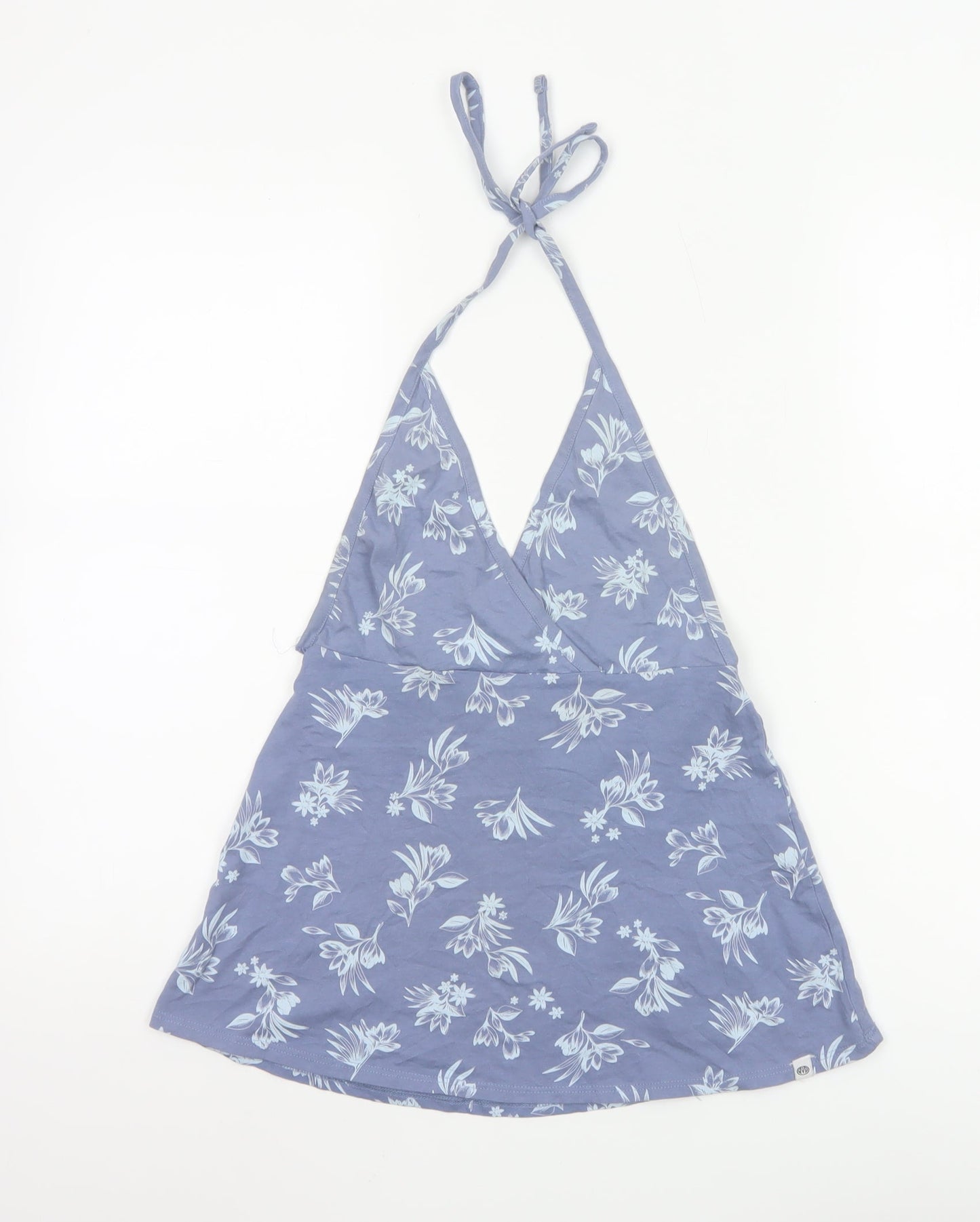 Animal Womens Blue Floral Halter Camisole Tank Top UK 10