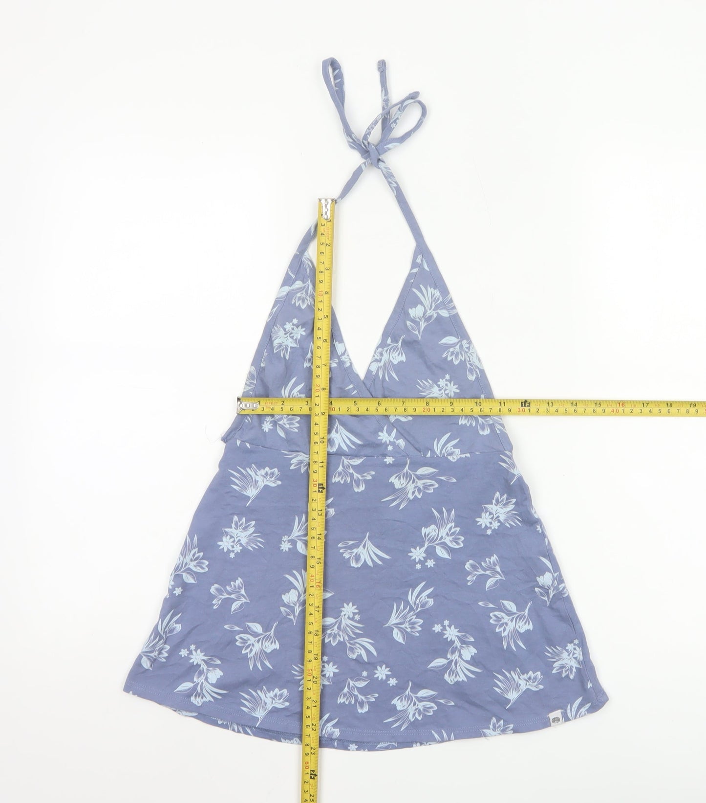 Animal Womens Blue Floral Halter Camisole Tank Top UK 10
