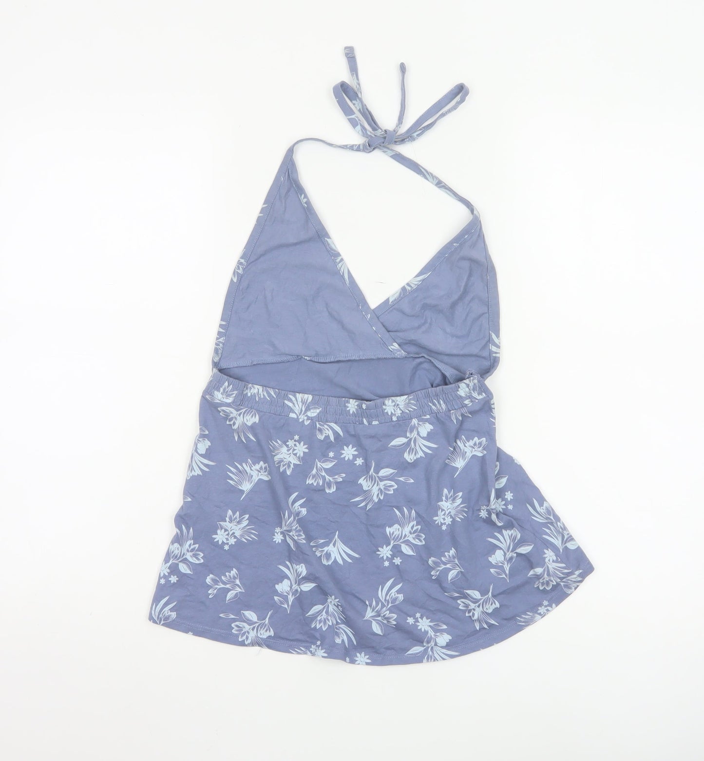 Animal Womens Blue Floral Halter Camisole Tank Top UK 10